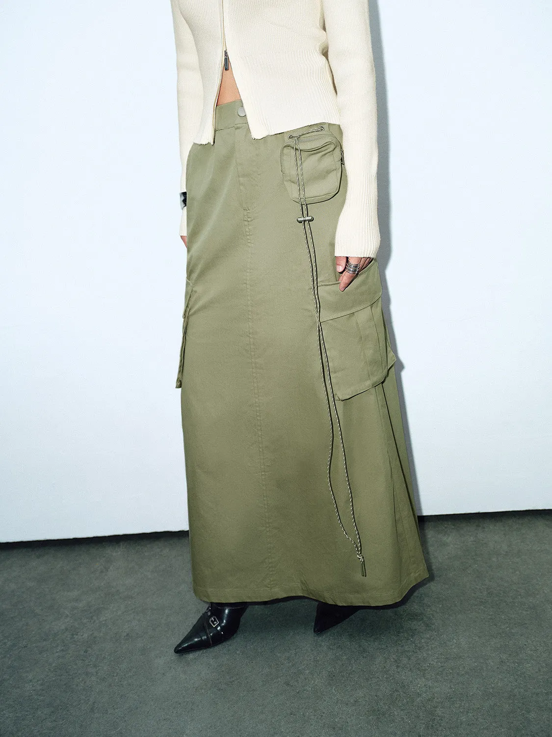 Flap Pocket Fishtail Skirts