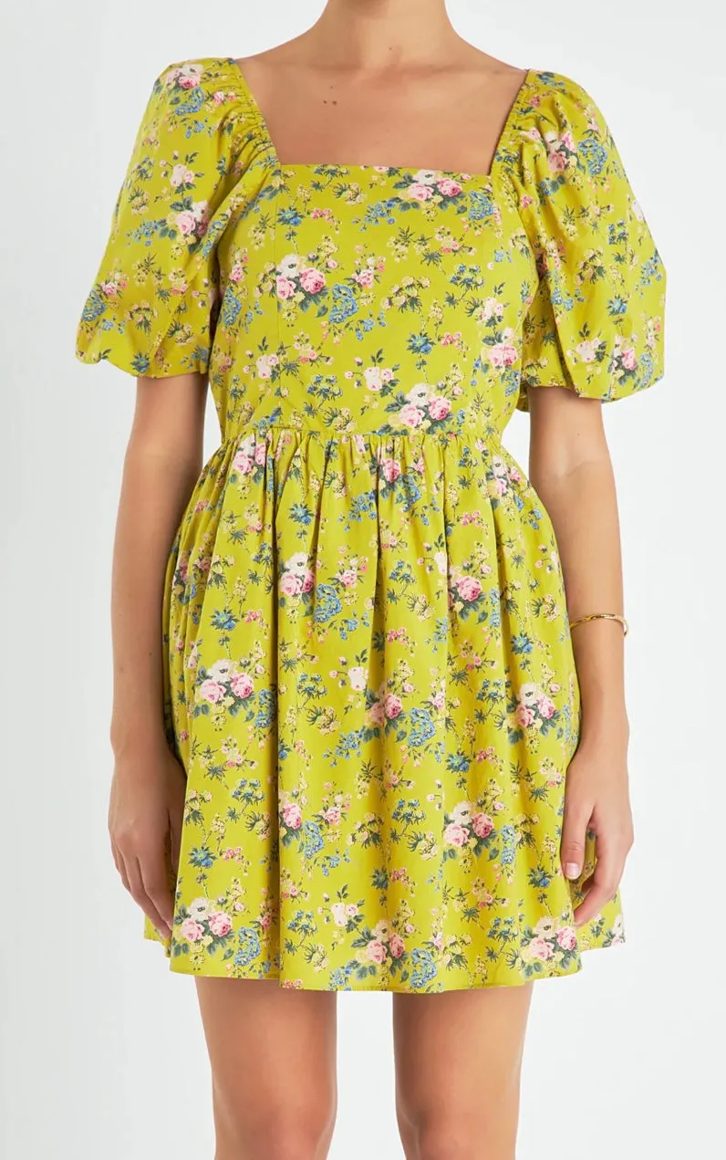 Floral Cutout Mini Dress