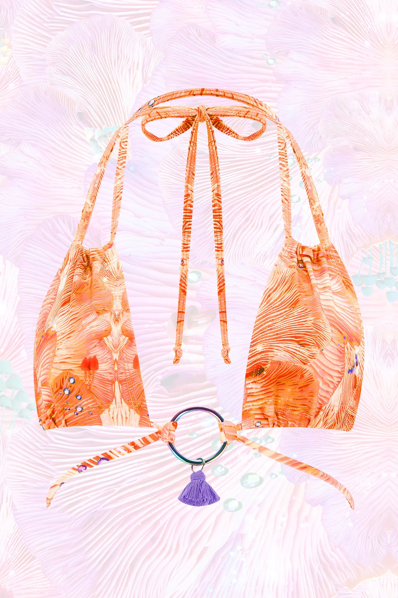 Forest Of Dreams Orange Bikini Top