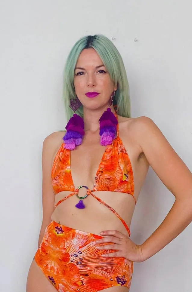Forest Of Dreams Orange Bikini Top