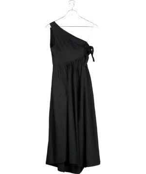Free People Black Cotton Asymmetric Open Sided Dress UK XS