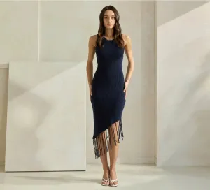 Fringe-Trimmed Dress