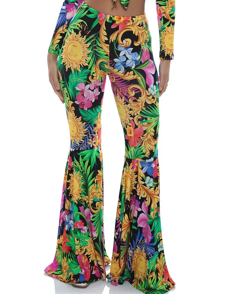 Front Knot Crop-Bell Pants