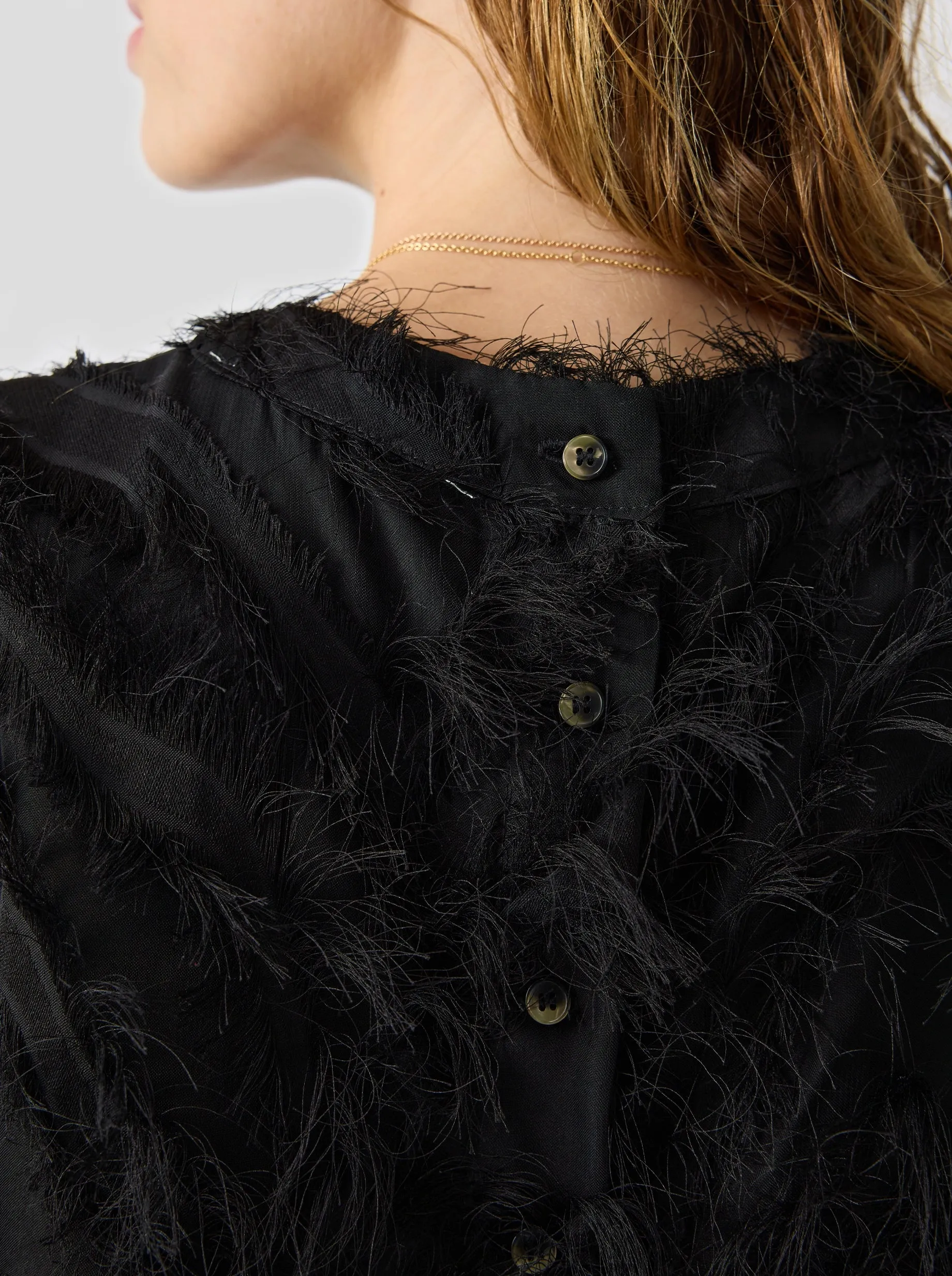 Gaya Blouse in Black Feathers