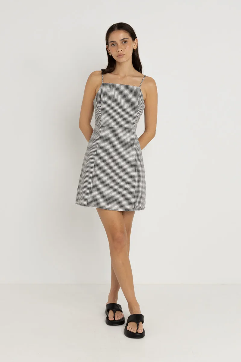 Gingham Mini Dress Black