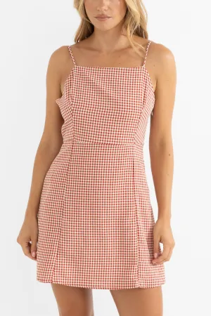 Gingham Mini Dress Red