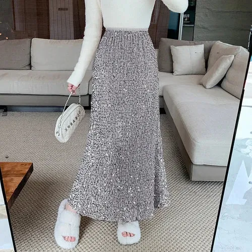 Glamorous maxi skirt with sequin embellishment