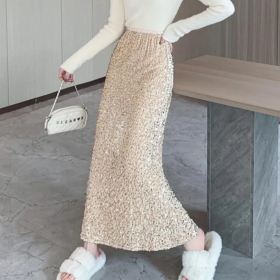 Glamorous maxi skirt with sequin embellishment