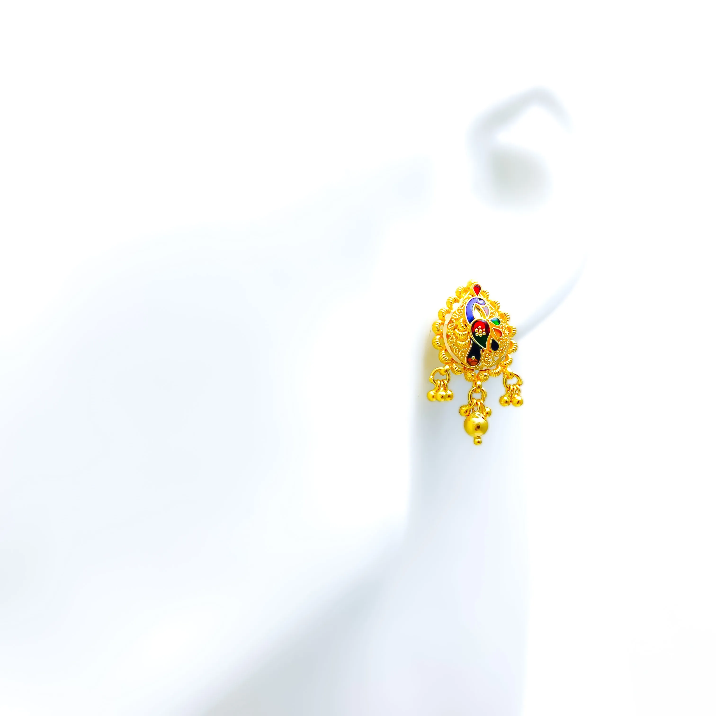 Graceful Tassel Drop 22k Gold Earrings