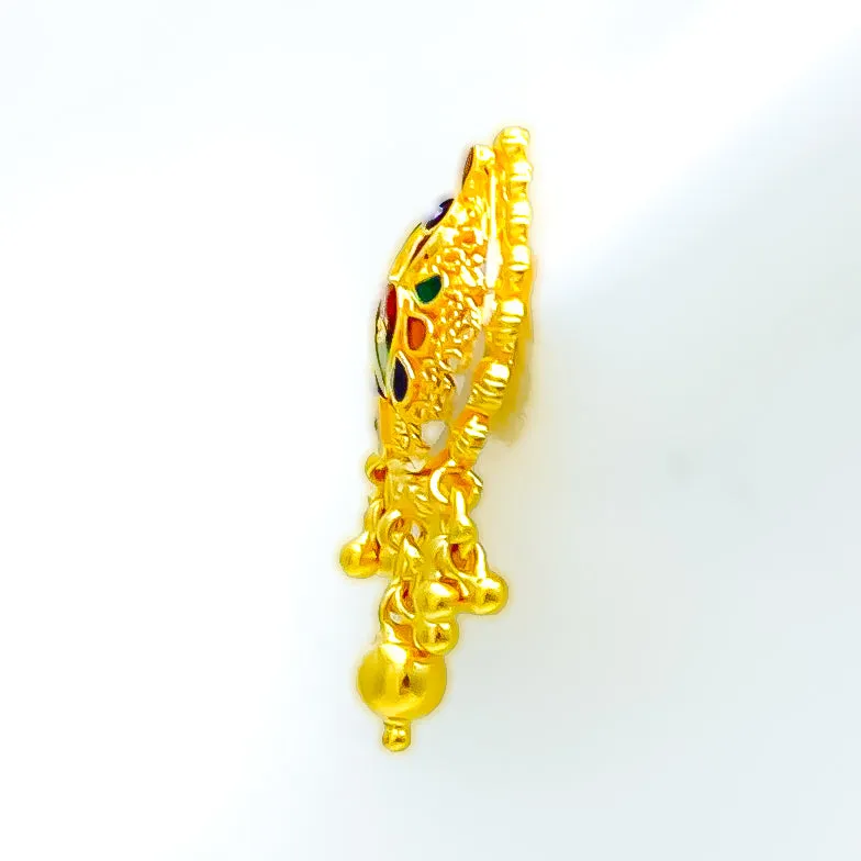 Graceful Tassel Drop 22k Gold Earrings
