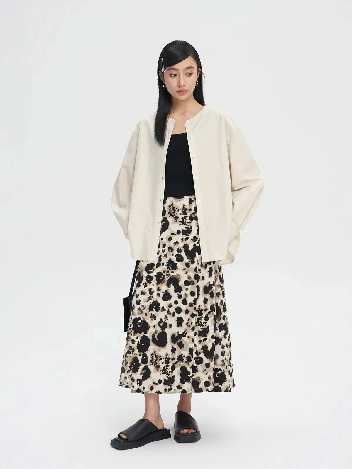 Gradient Floral Fishtail Skirt