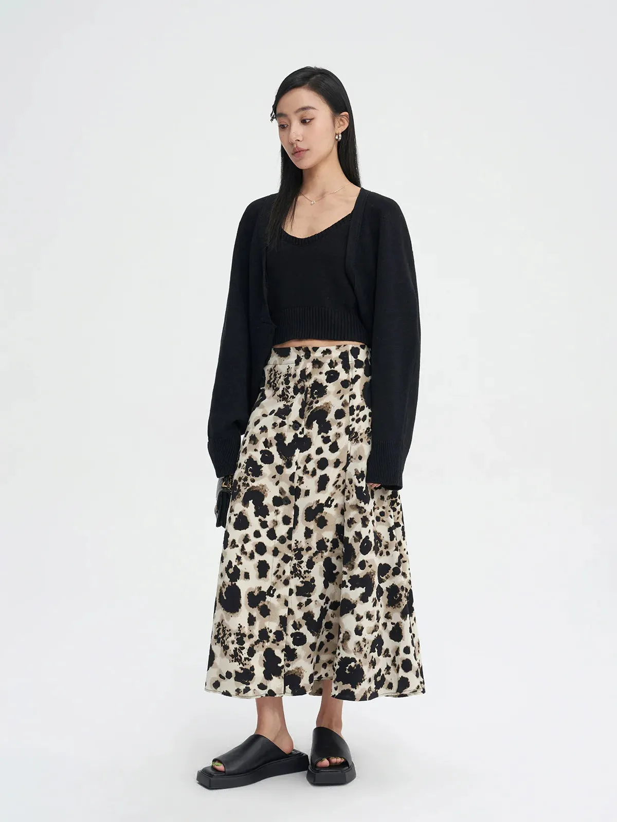 Gradient Floral Fishtail Skirt