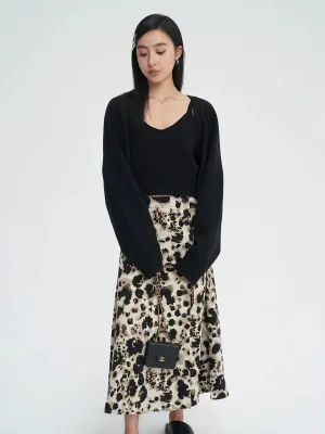Gradient Floral Fishtail Skirt