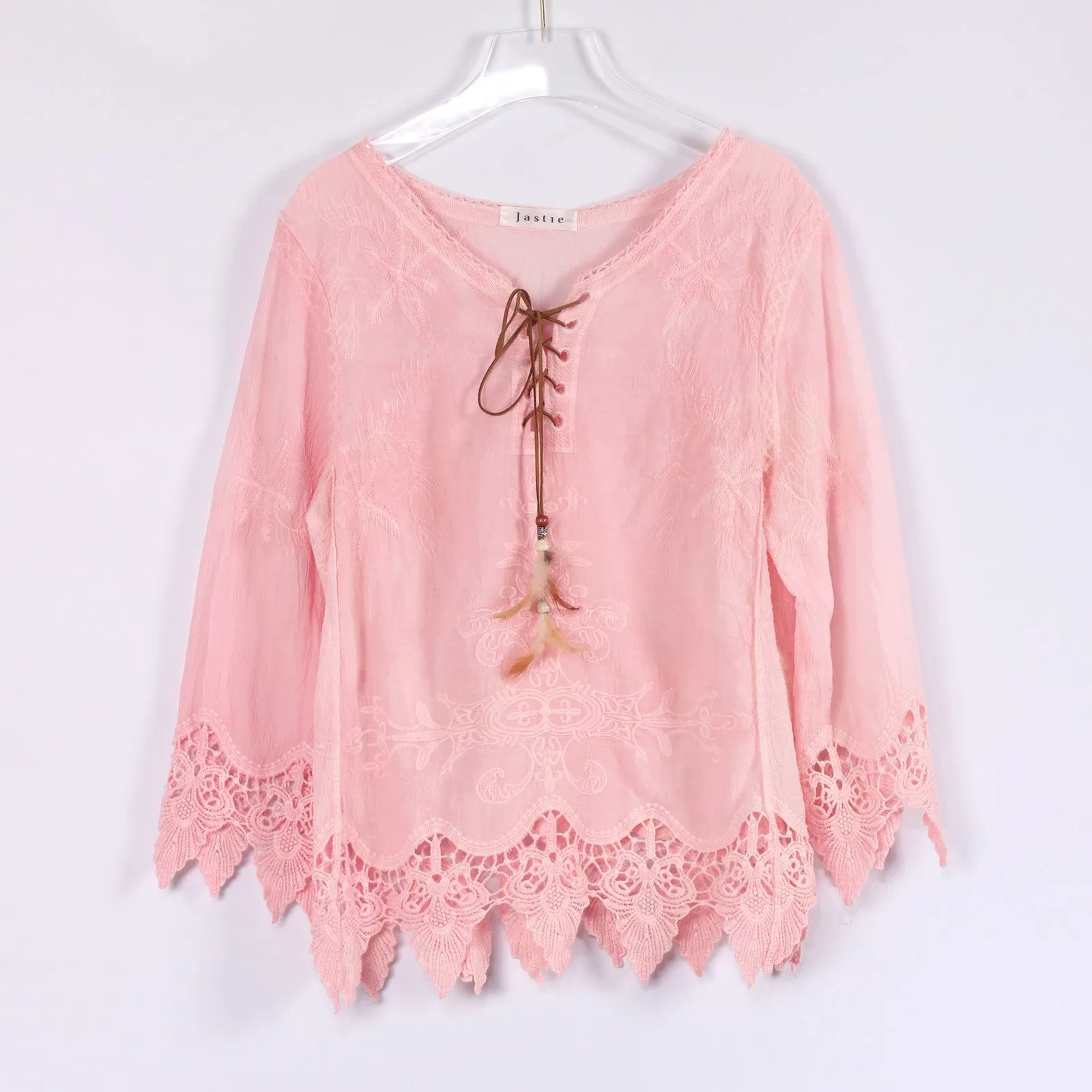 Gypsy Feather Duster Tops Hippie Boho People Style With Retro Embroidery Fishtail Lace Patch Design Tops Tee t shirt women