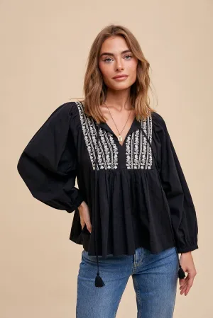 HARLOW EMBROIDERED TOP