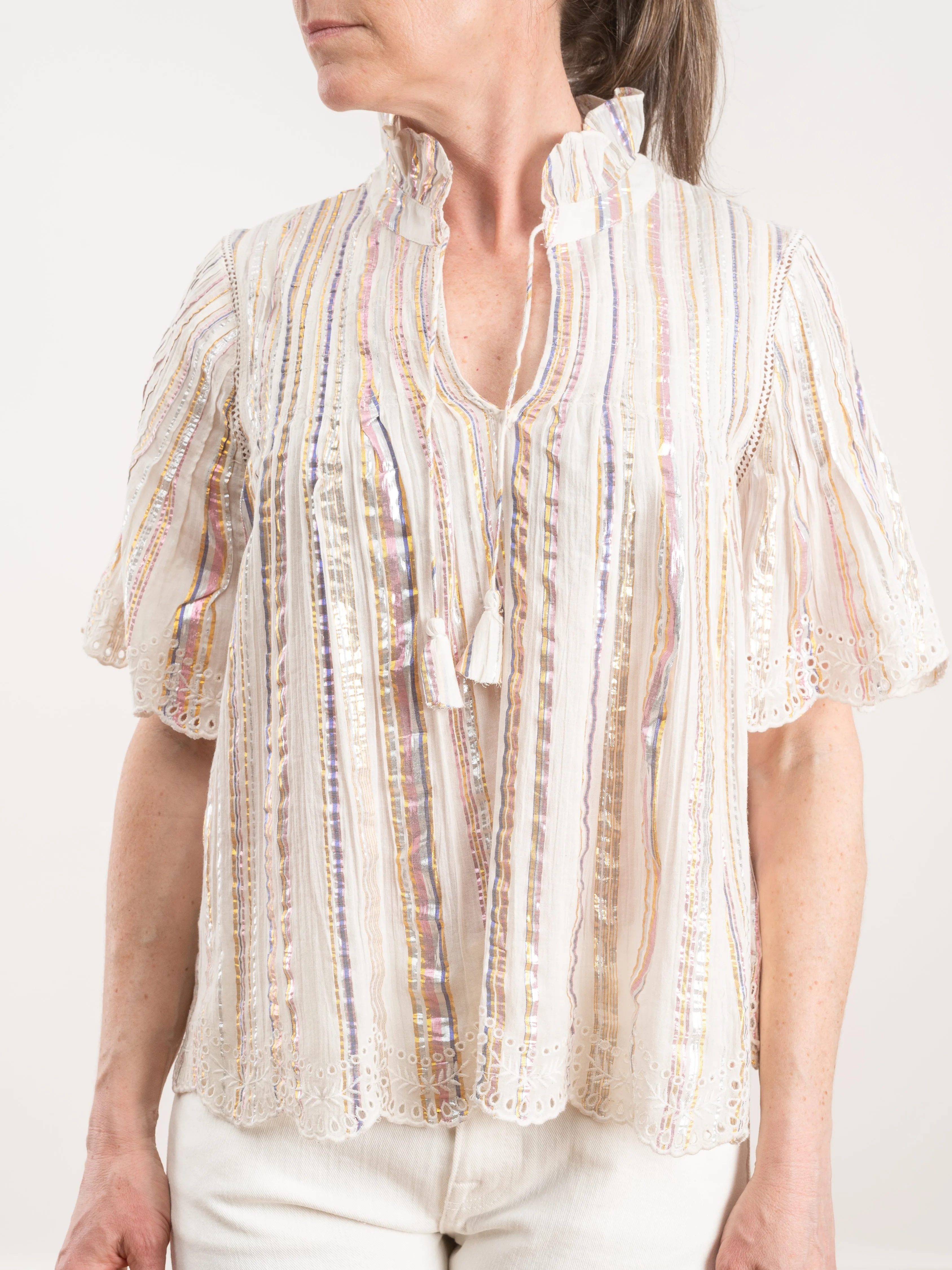 harriet pintucked top - multi