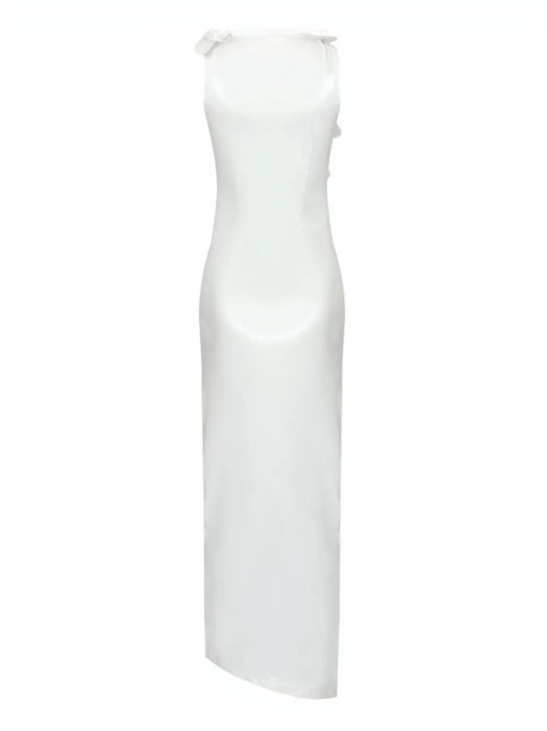 Hecate Cutout Latex Split Maxi Dress In White
