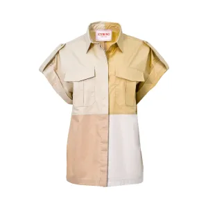 Iceberg Women's Patchwork Shirt with Short Sleeves