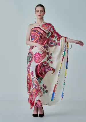 Isla paisley asymmetric kaftan