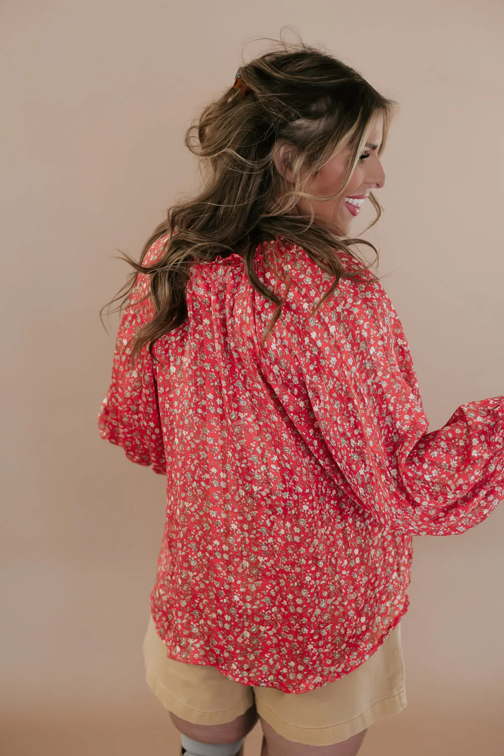 It's You Shimmer Blouse, Coral