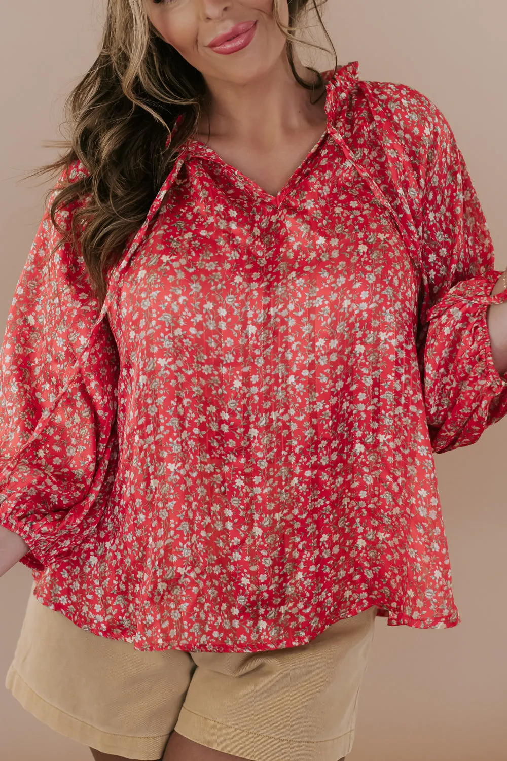 It's You Shimmer Blouse, Coral