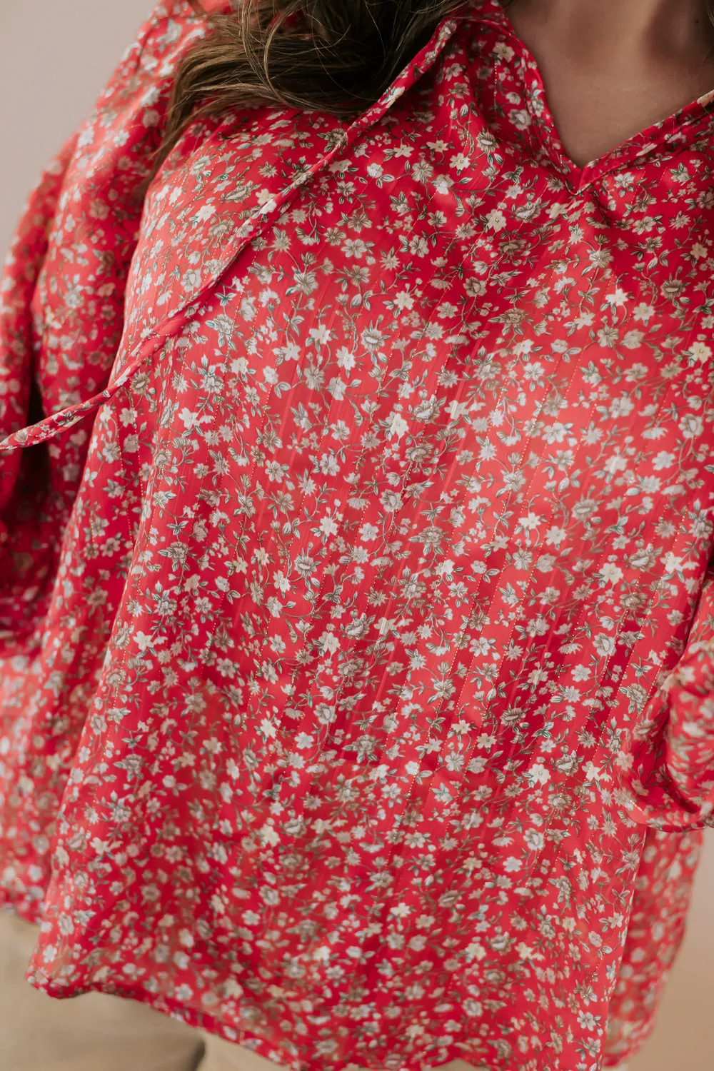 It's You Shimmer Blouse, Coral