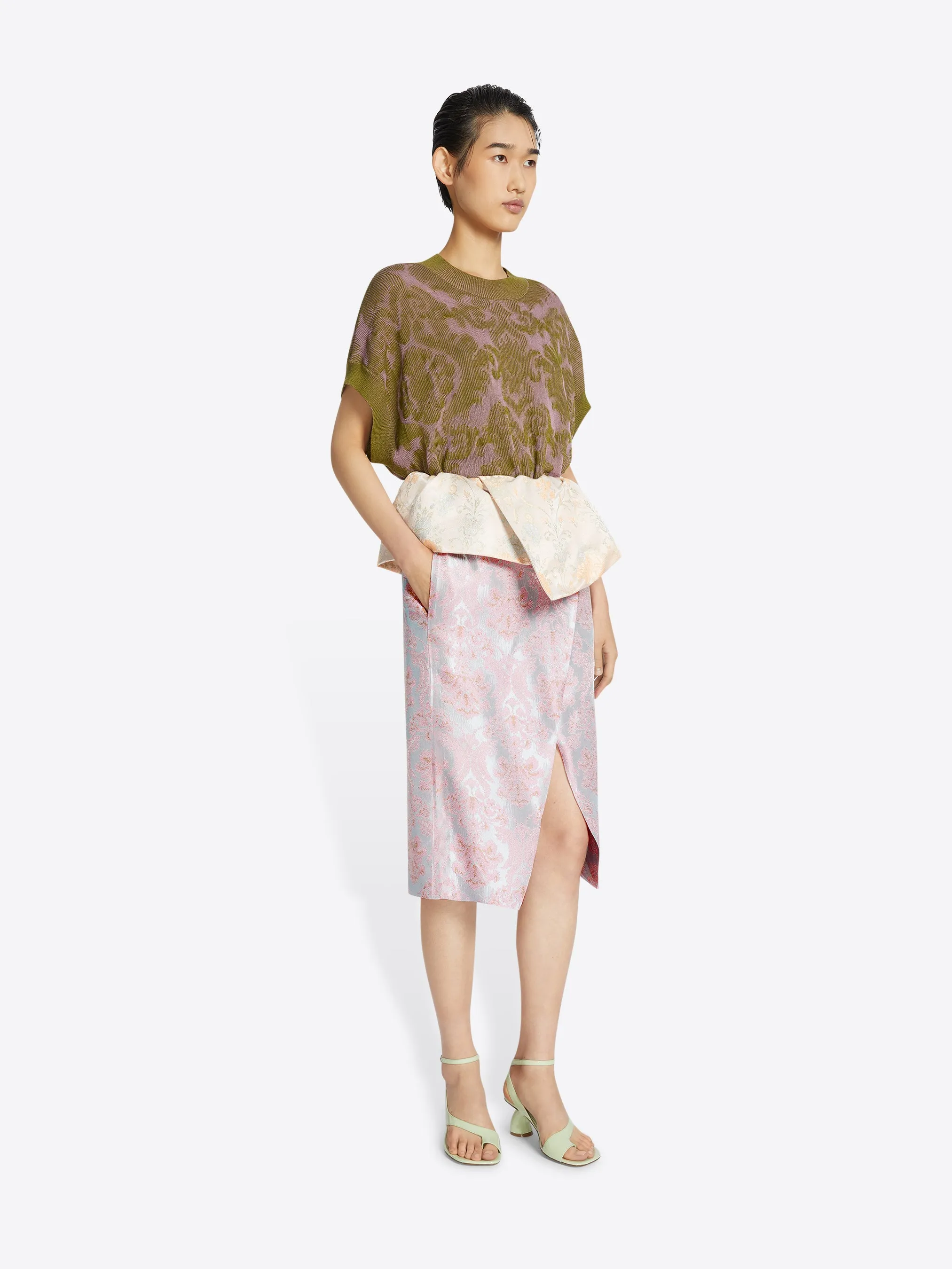 Jacquard peplum skirt