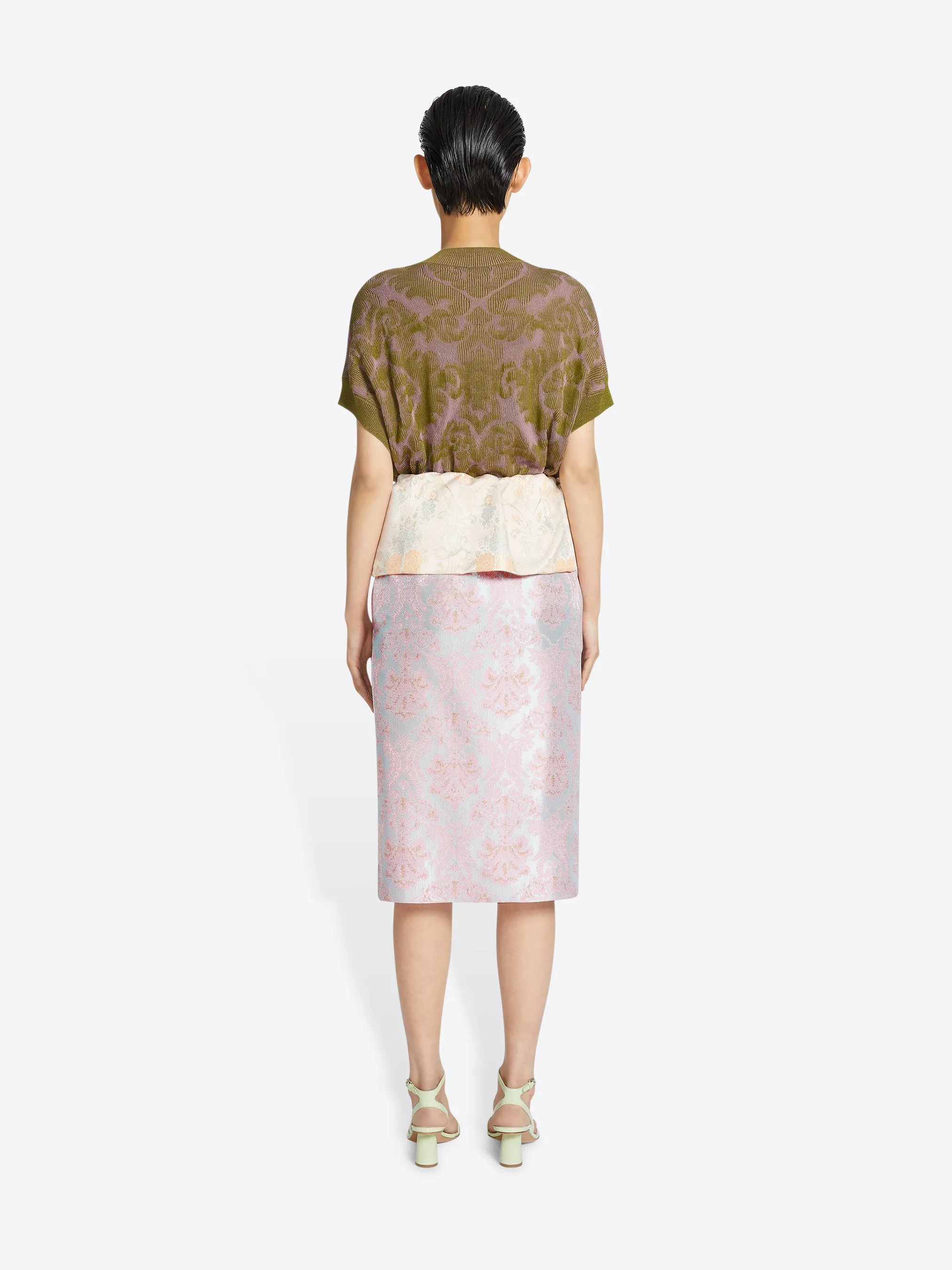 Jacquard peplum skirt