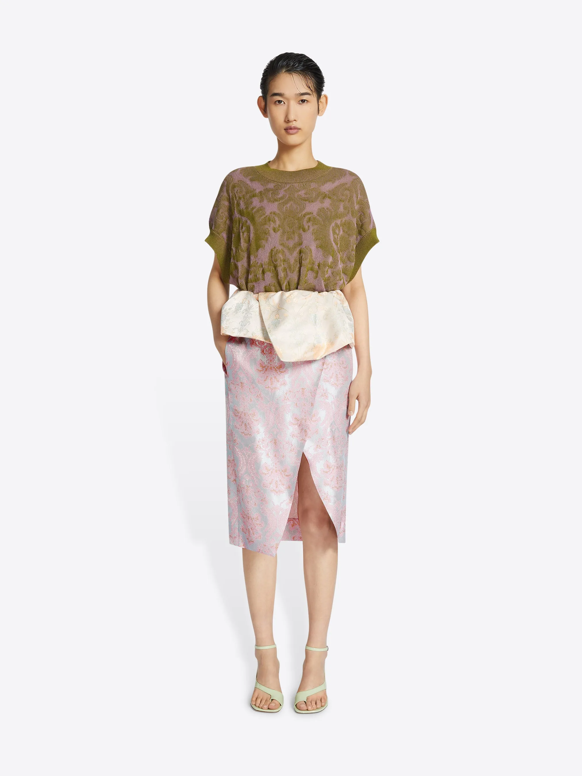 Jacquard peplum skirt