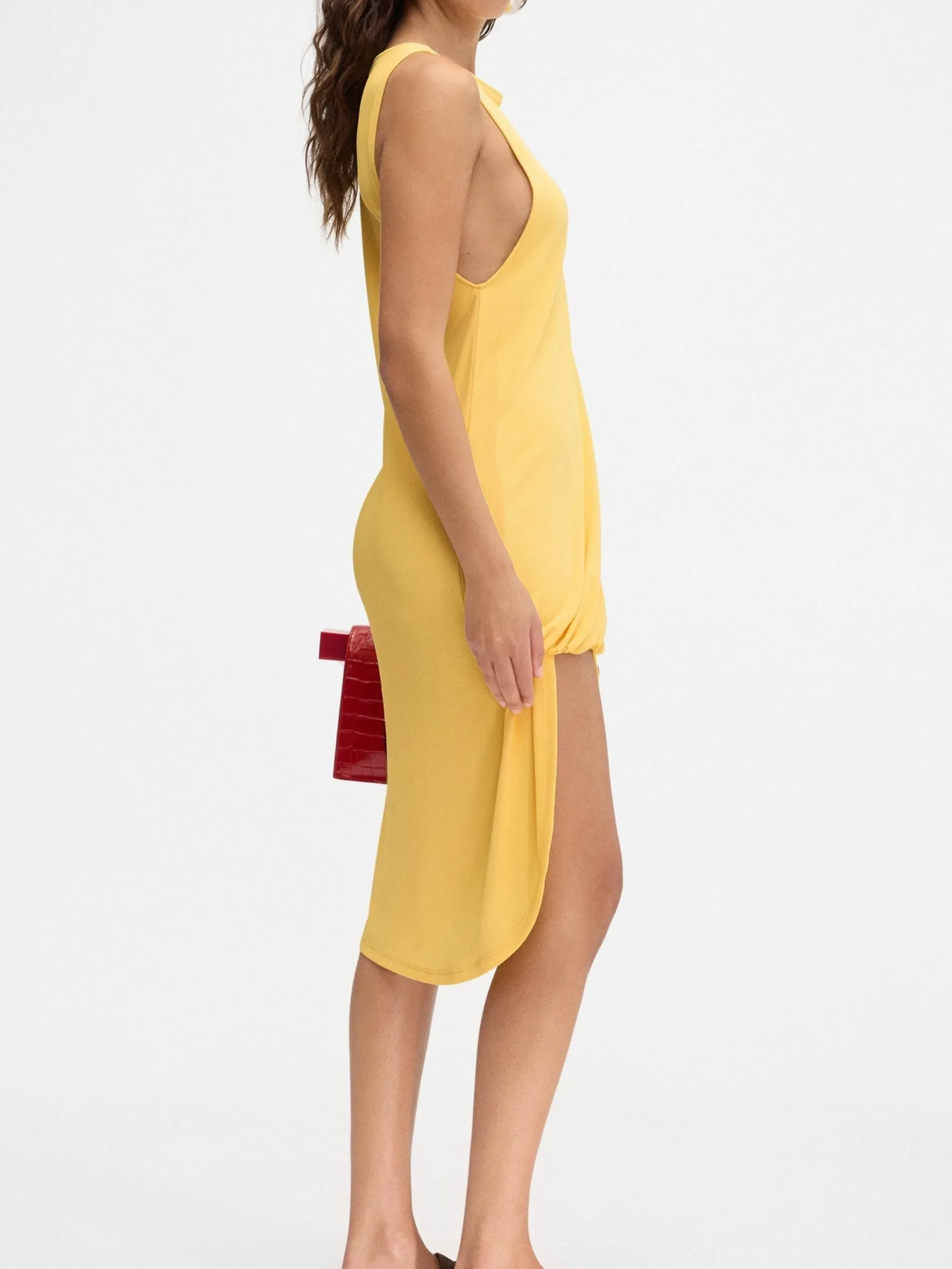 Jacquemus La Robe Peplo Courte in Yellow