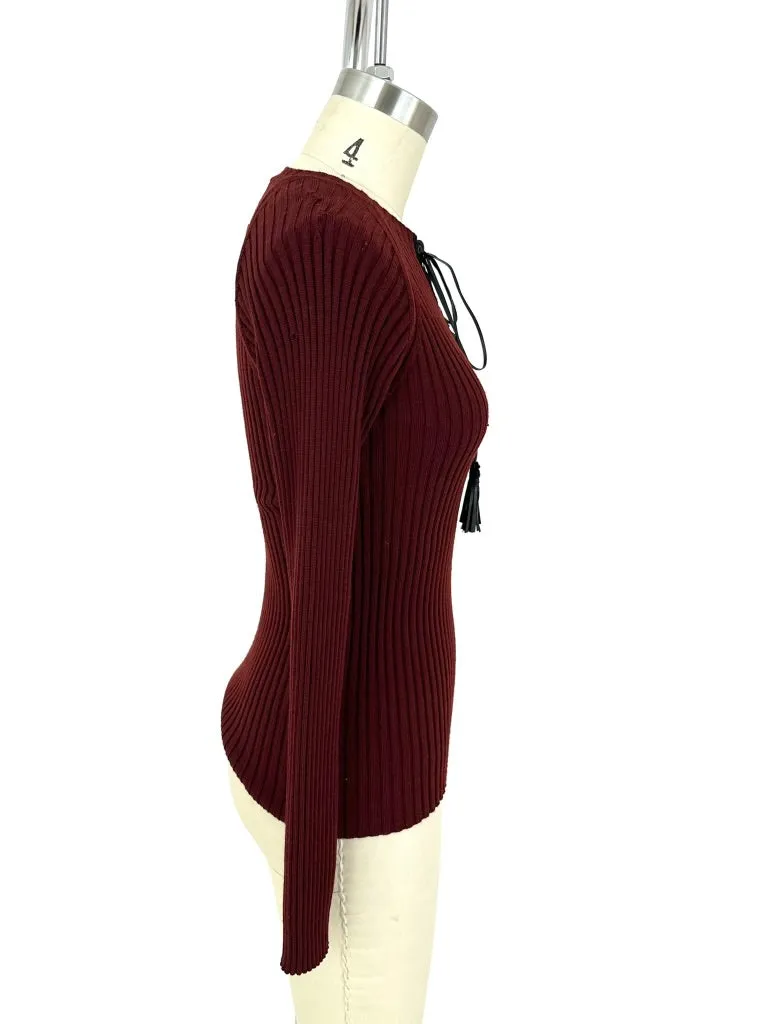 Jean Paul Gaultier Virgin Wool Lace-Up Top