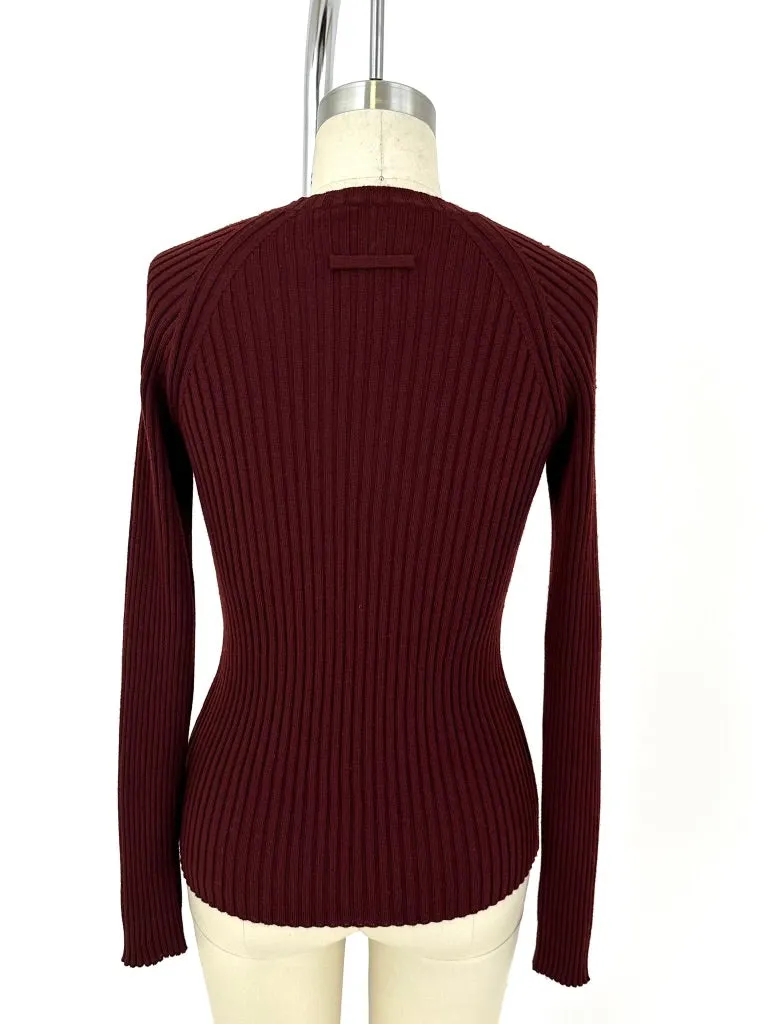 Jean Paul Gaultier Virgin Wool Lace-Up Top