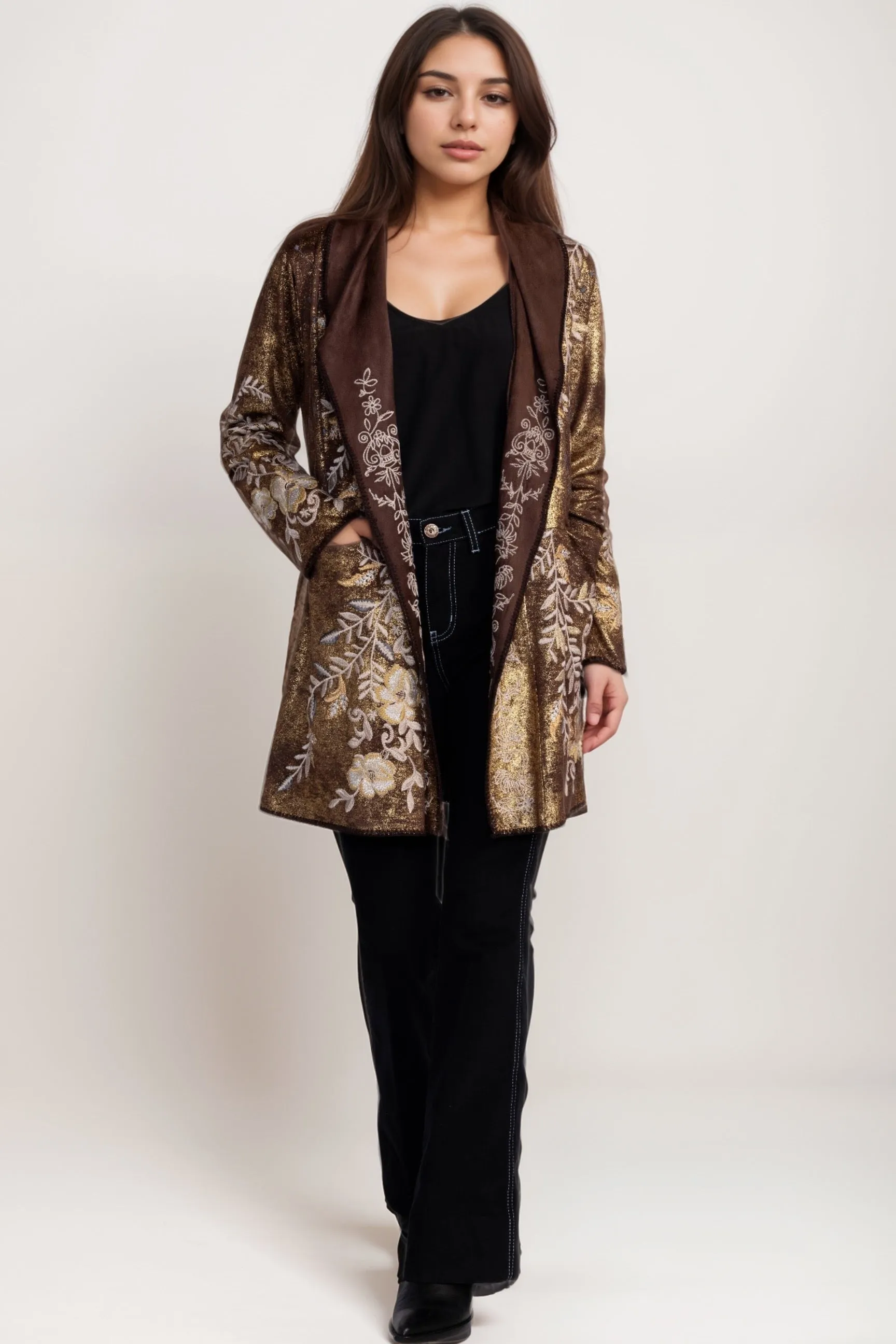 Johnny Was Biya Rilian A-Line Metallic Sweater B58024BOX Plus Size