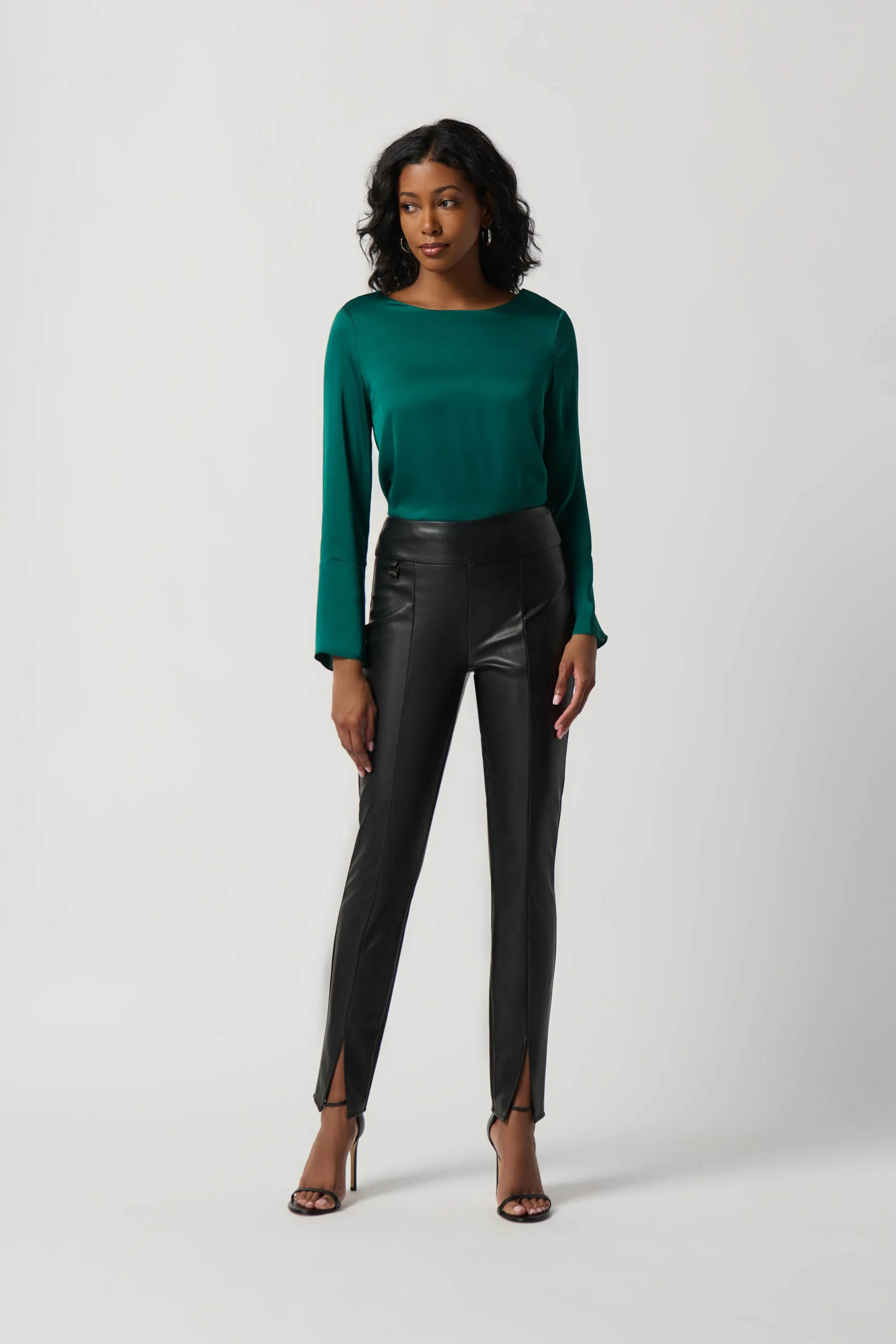 Joseph Ribkoff Necklace Chain Satin Flared Top Jr234045