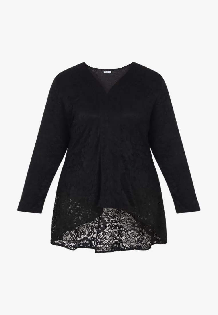 Kalsoom Fishtail Lace Kebaya Top - Black