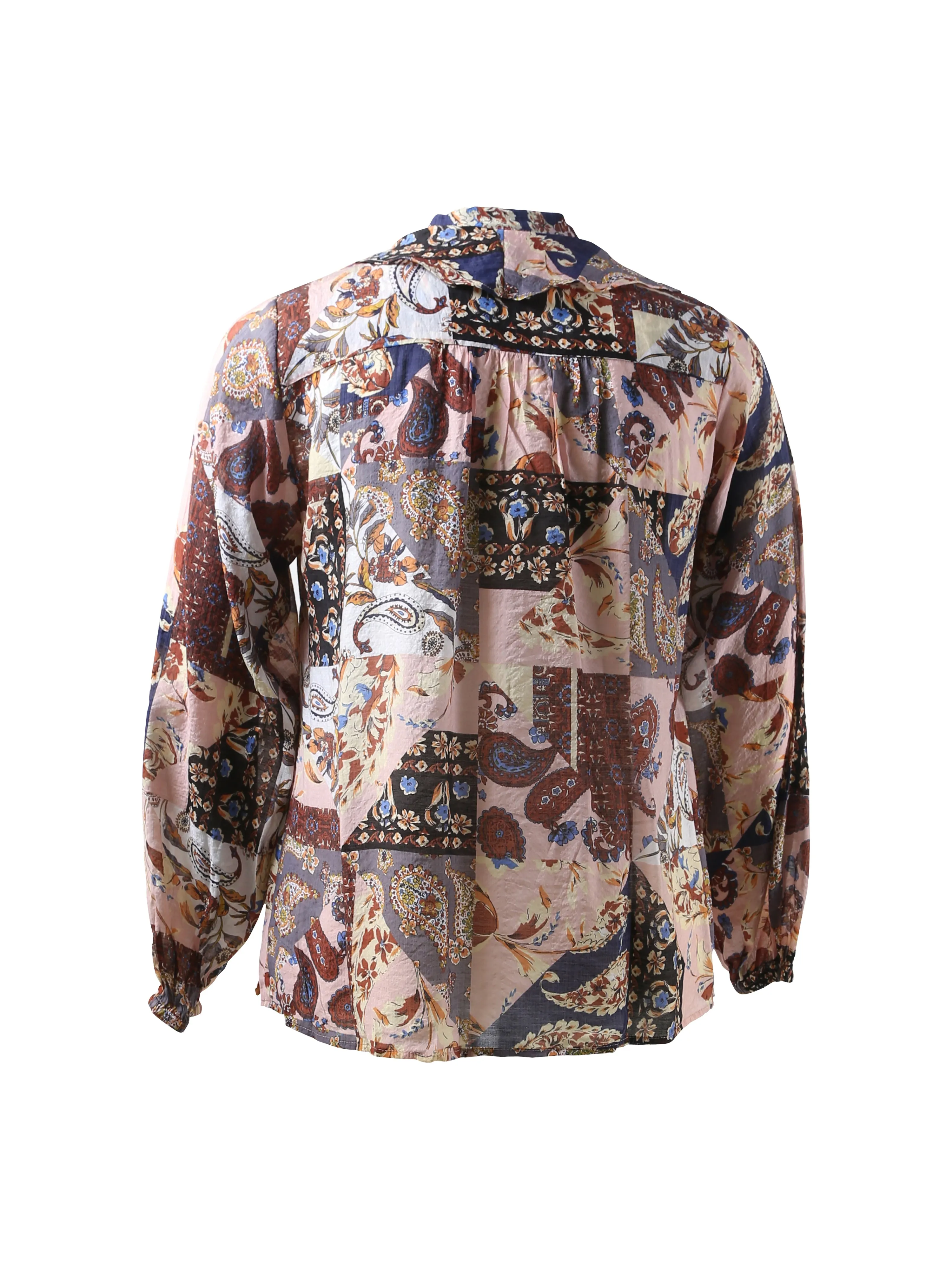KARA BLOUSE - Royal Blue Print
