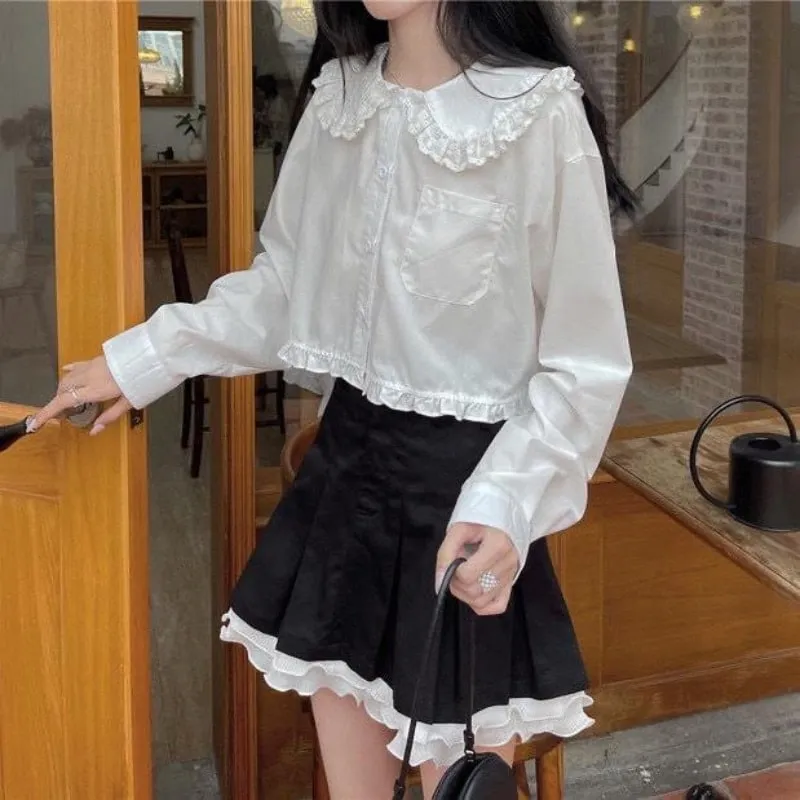 Kawaii Lolita Long Sleeve White Shirt