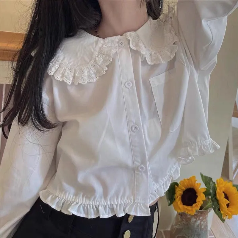 Kawaii Lolita Long Sleeve White Shirt
