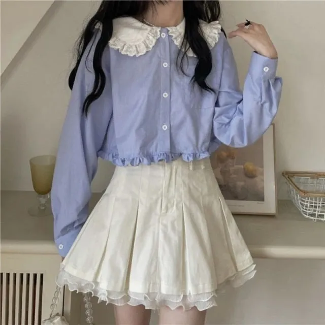 Kawaii Lolita Long Sleeve White Shirt