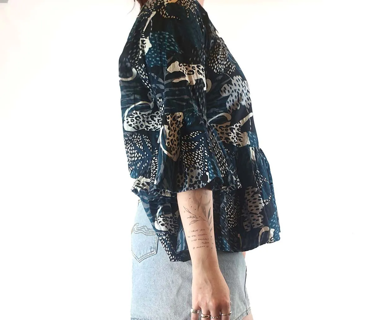 Keshet unique print oversize shirt size SM, best fits AU12