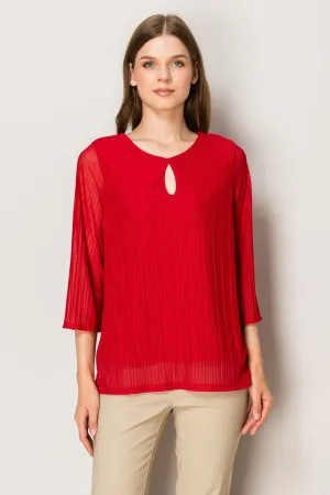 KEYHOLE FRONT BELL SLEEVE BLOUSE