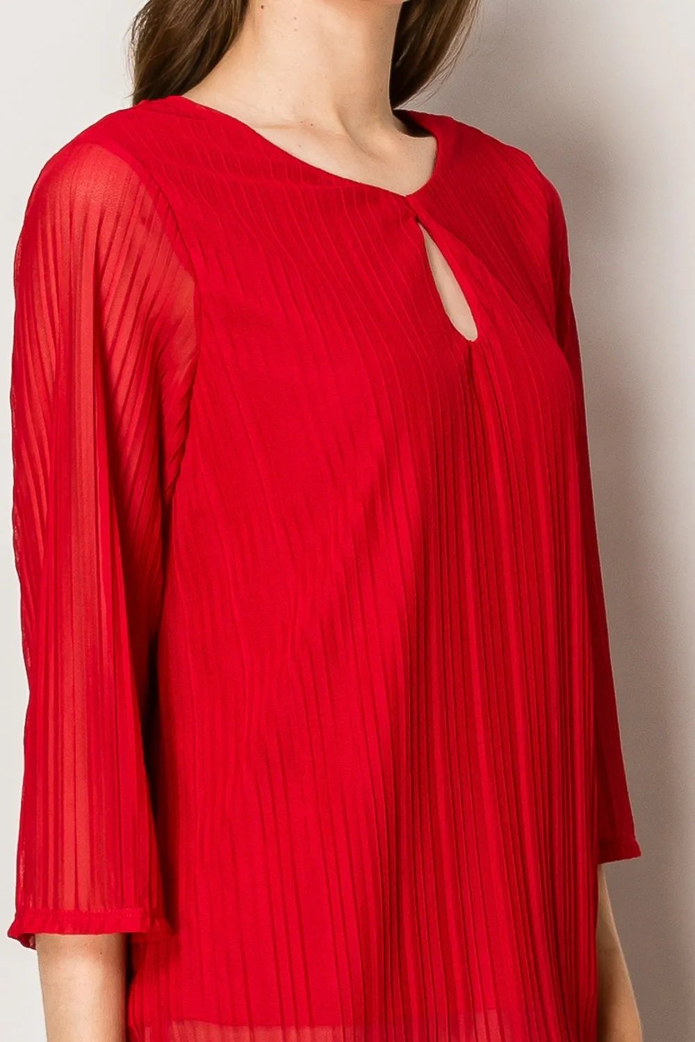 KEYHOLE FRONT BELL SLEEVE BLOUSE