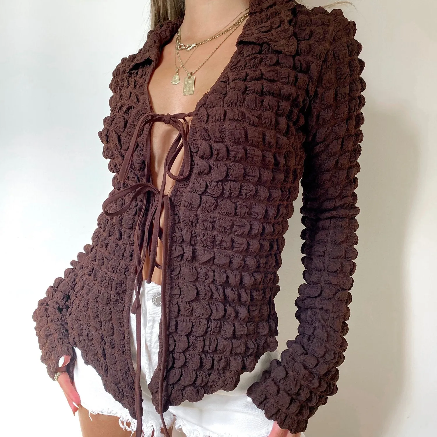 Kim Brown Bubble Long Sleeve
