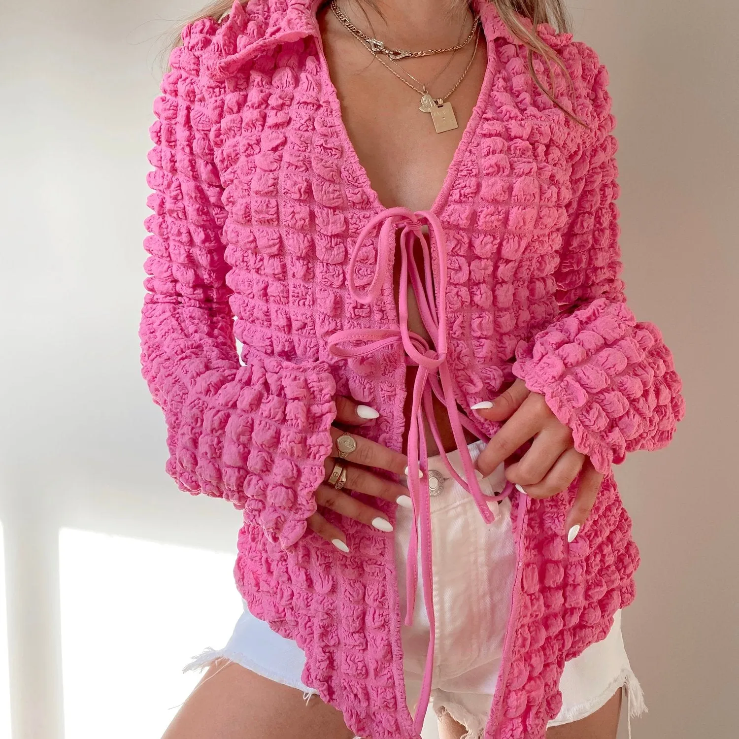 Kim Pink Bubble Long Sleeve