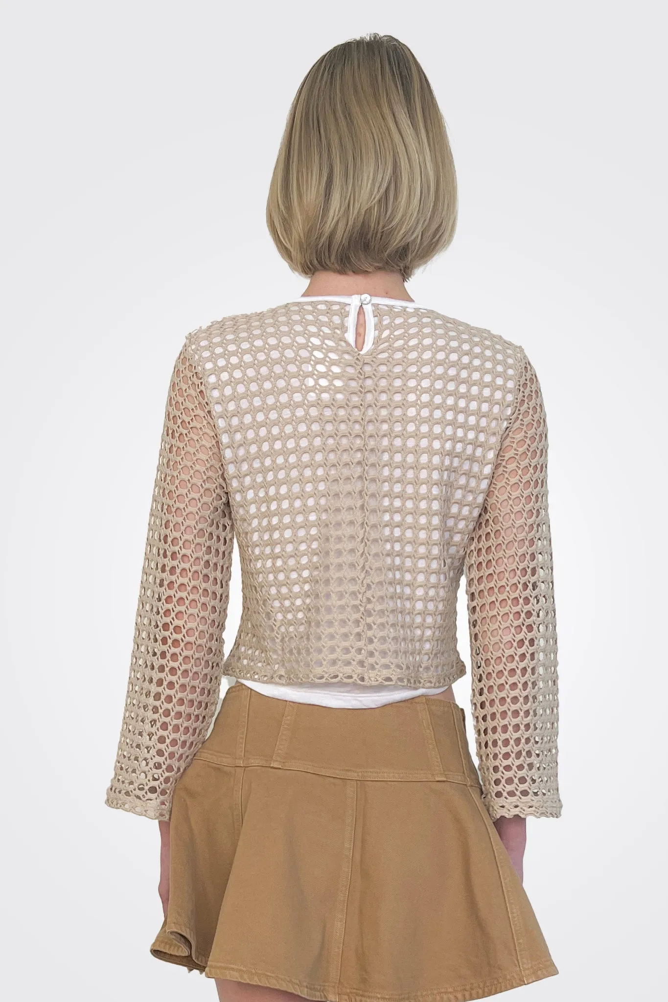 Knit Bell Sleeve Top - Oatmeal