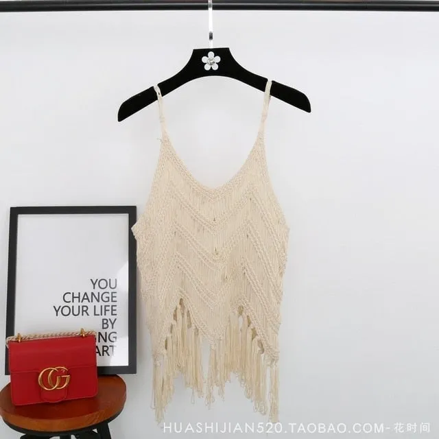 Knitted Tassel Top - 4 colours