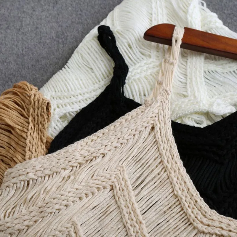 Knitted Tassel Top - 4 colours