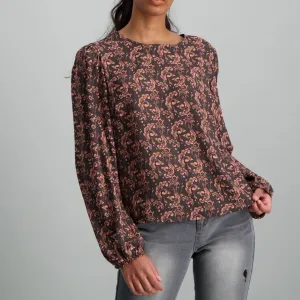 Ladies-Ambition Woven Damask Blouse