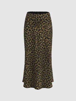 Leopard Printed Fishtail Skirts