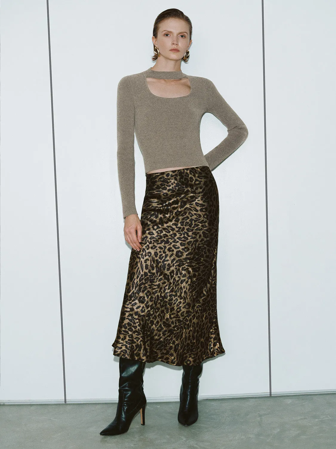 Leopard Printed Fishtail Skirts